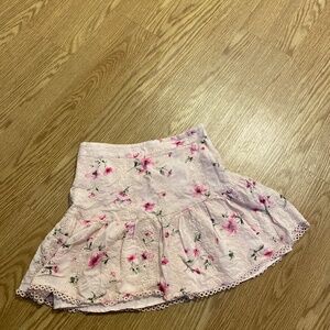 PINK FLORAL MINI SKIRT XS